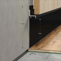 Профиль алюминиевый теневой с подсветкой Laconistiq Universal Panel Черный 44-11-300 3000×21,5×18,1