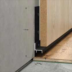 Профиль алюминиевый для теневого плинтуса Laconistiq Universal Base Черный 43-11-300 3000×108×1,7