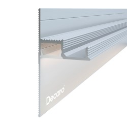 Плинтус алюминиевый теневой под покраску с подсветкой Decaro D001 2000×55×27