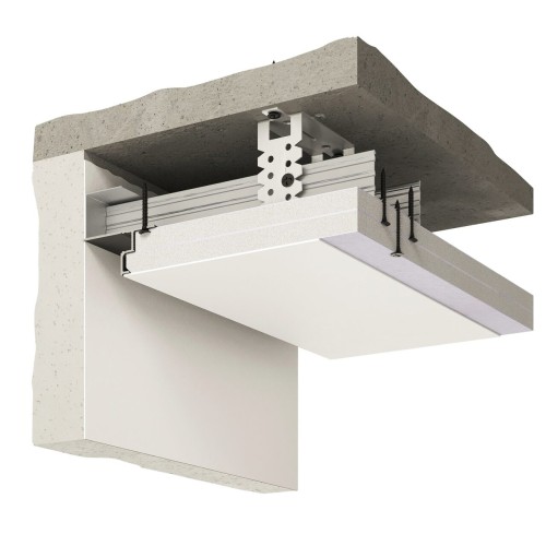 Плинтус алюминиевый теневой под покраску с подсветкой Decaro D001 2000×55×27