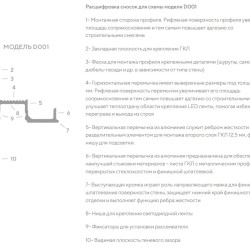 Плинтус алюминиевый теневой с подсветкой Decaro D001A Black Черный 2000×55×27