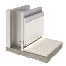 Плинтус алюминиевый теневой под покраску с подсветкой Decaro D002 2000×45×14,5