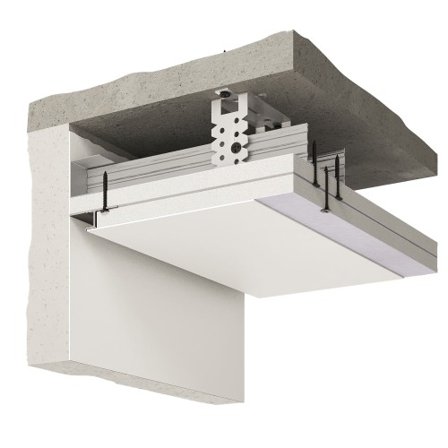 Плинтус алюминиевый теневой под покраску с подсветкой Decaro D002 2000×45×14,5