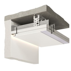 Плинтус алюминиевый теневой под покраску с подсветкой Decaro D002 2000×45×14,5