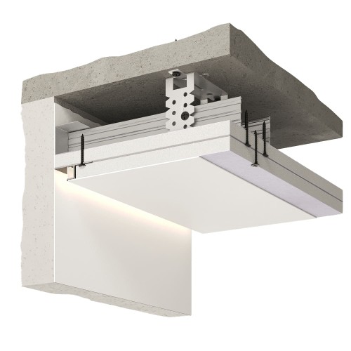 Плинтус алюминиевый теневой под покраску с подсветкой Decaro D002 2000×45×14,5