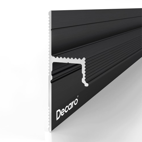 Плинтус алюминиевый теневой с подсветкой Decaro D002A Black Черный 2000×45×14,5 Плинтус алюминиевый теневой с подсветкой Decaro D002A Black Черный 2000×45×14,5