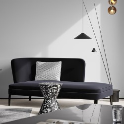 Плинтус алюминиевый теневой с подсветкой Decaro D003A Black Черный 2000×50×14,5