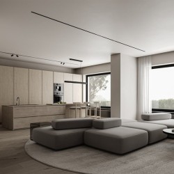 Плинтус алюминиевый теневой с подсветкой Decaro D003A Black Черный 2000×50×14,5