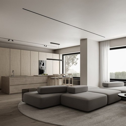 Плинтус алюминиевый теневой под покраску с подсветкой Decaro D003 2000×50×14,5