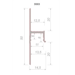 Плинтус алюминиевый теневой с подсветкой Decaro D003A Black Черный 2000×50×14,5