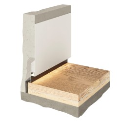 Плинтус алюминиевый теневой с подсветкой Decaro D003A Black Черный 2000×50×14,5