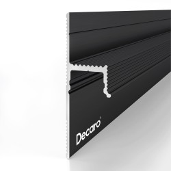 Плинтус алюминиевый теневой с подсветкой Decaro D003.2A Black Черный 2000×50×17