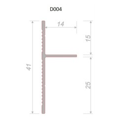 Плинтус алюминиевый теневой под покраску Decaro D004 2000×41×14