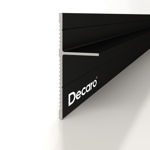 Плинтус алюминиевый теневой Decaro D004A Black Черный 2000×41×14