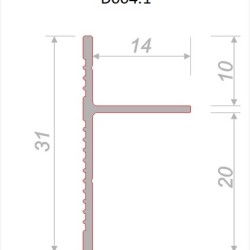 Плинтус алюминиевый теневой Decaro D004.1A Black Черный 2000×31×14