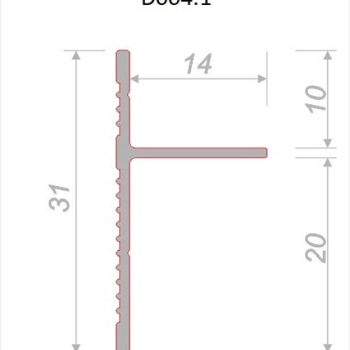 Плинтус алюминиевый теневой под покраску Decaro D004.1 2000×31×14