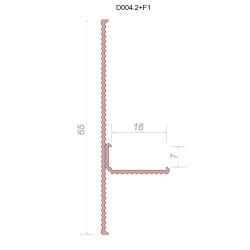 Плинтус алюминиевый теневой Decaro Regulated D004.2A Black /F1A Black Черный 2000×65×16