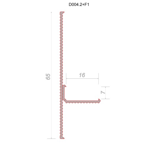 Плинтус алюминиевый теневой Decaro Regulated D004.2A Black /F1A Black Черный 2000×65×16
