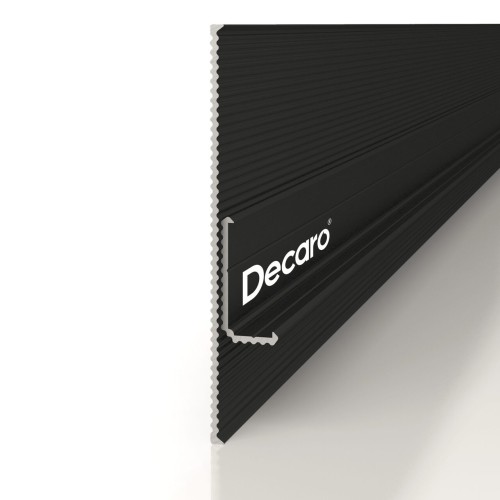 Плинтус алюминиевый теневой Decaro Regulated D004.2A Black /F1A Black Черный 2000×65×16