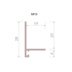 Микроплинтус алюминиевый Decaro ML15A Bronze Brush Бронзовый браш 2000×26×15