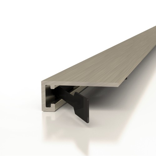 Микроплинтус алюминиевый Decaro M15A Titanium Brush Титановый браш 2000×6×15