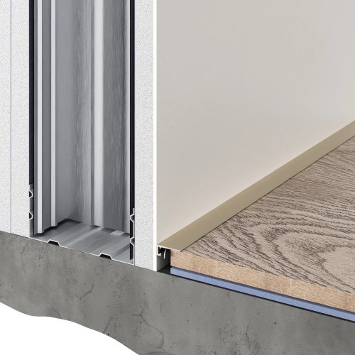 Микроплинтус алюминиевый Decaro M15A Titanium Brush Титановый браш 2000×6×15