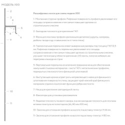 Плинтус алюминиевый скрытый с подсветкой Decaro Invisible i100A Черный 2000×131×13,5