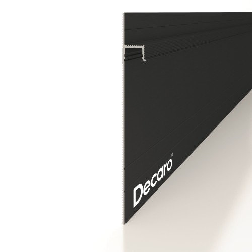 Плинтус алюминиевый скрытый с подсветкой Decaro Invisible i100A Черный 2000×131×13,5 Плинтус алюминиевый скрытый с подсветкой Decaro Invisible i100A Черный 2000×131×13,5