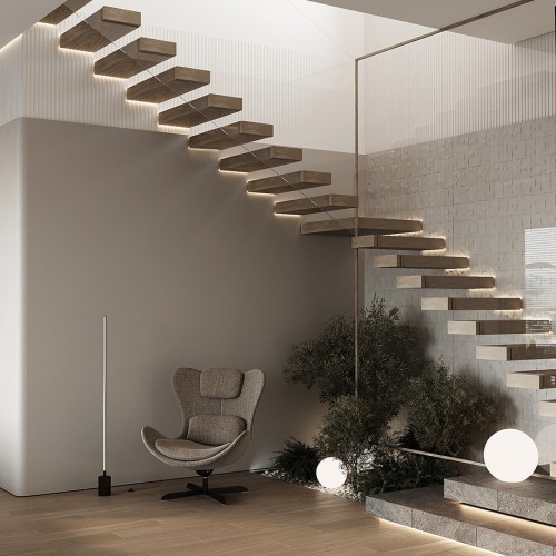 Профиль алюминиевый теневой с подсветкой Decaro D005A Black Черный 2000×50×55