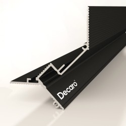 Профиль алюминиевый теневой с подсветкой Decaro D005A Black Черный 2000×50×55
