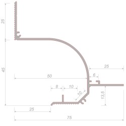 Профиль алюминиевый теневой с подсветкой Decaro D006A Black Черный 2000×75×70