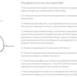 Профиль алюминиевый теневой с подсветкой Decaro D006A Black Черный 2000×75×70