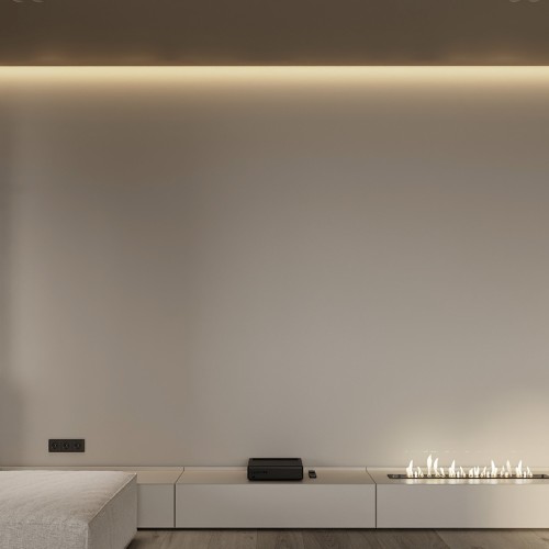 Профиль алюминиевый теневой с подсветкой Decaro D006A Black Черный 2000×75×70