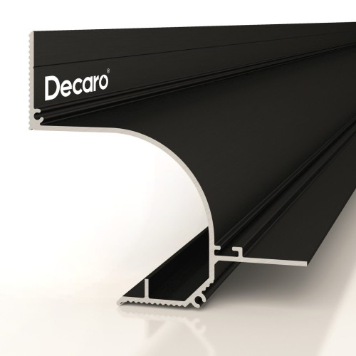 Профиль алюминиевый теневой с подсветкой Decaro D006A Black Черный 2000×75×70