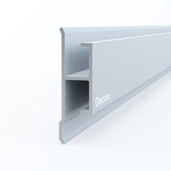 Профиль алюминиевый теневой соединительный Decaro D1180 Silver Серебро 3000×21,51×6,4