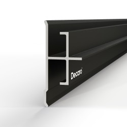Профиль алюминиевый теневой соединительный Decaro D1181 Black anodizer Черный 3000×21,51×9,7