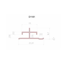 Профиль алюминиевый теневой соединительный Decaro D1181 Black anodizer Черный 3000×21,51×9,7
