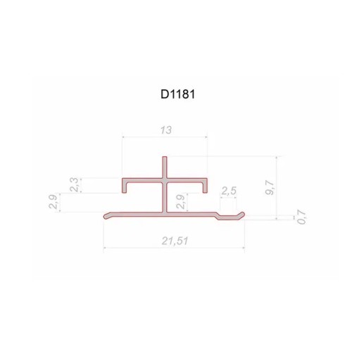 Профиль алюминиевый теневой соединительный Decaro D1181 Black anodizer Черный 3000×21,51×9,7