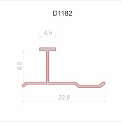 Профиль алюминиевый теневой соединительный Decaro D1182 Black anodizer Черный 3000×22,8×8,5