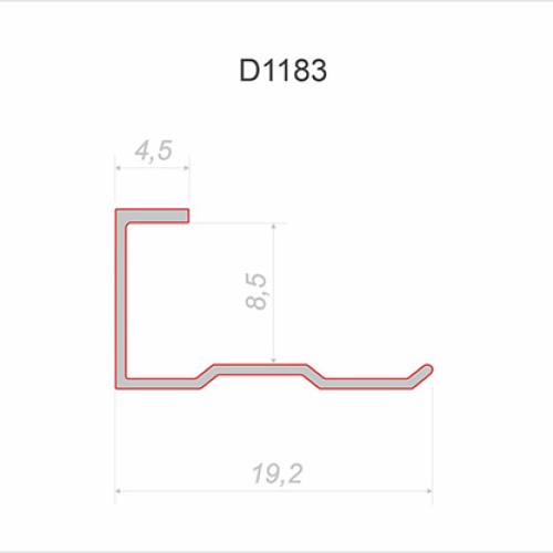 Профиль алюминиевый теневой торцевой Decaro D1183 Black anodizer Черный 3000×19,2×8,5