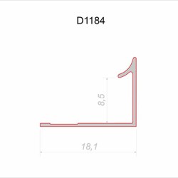 Профиль алюминиевый теневой угловой Decaro D1184 Black anodizer Черный 3000×18,1×8,5