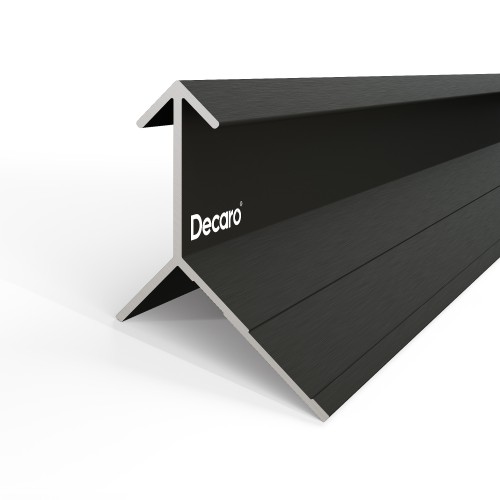 Профиль алюминиевый теневой угловой Decaro D1185 Black anodizer Черный 3000×27×17