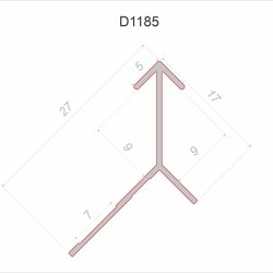 Профиль алюминиевый теневой угловой Decaro D1185 Black anodizer Черный 3000×27×17