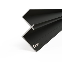 Профиль алюминиевый теневой угловой Decaro D1186 Black anodizer Черный 3000×24×18