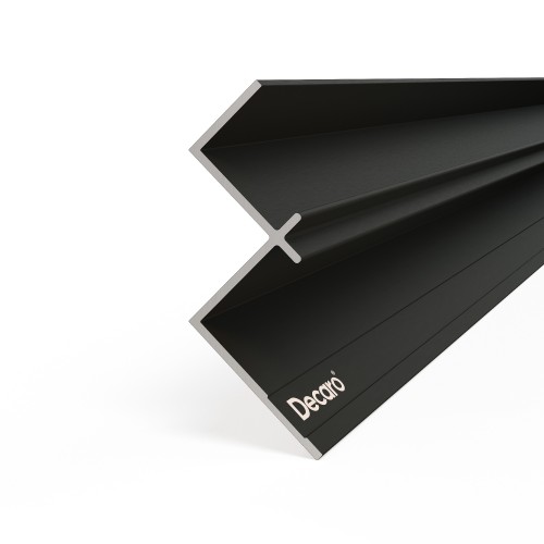Профиль алюминиевый теневой угловой Decaro D1186 Black anodizer Черный 3000×24×18