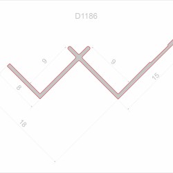 Профиль алюминиевый теневой угловой Decaro D1186 Black anodizer Черный 3000×24×18