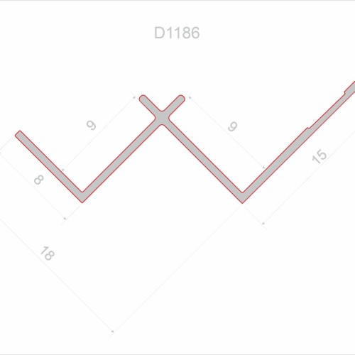 Профиль алюминиевый теневой угловой Decaro D1186 Black anodizer Черный 3000×24×18