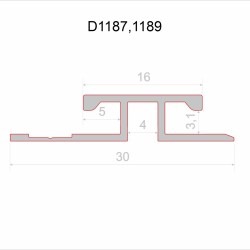 Профиль алюминиевый теневой соединительный Decaro D1187 Starlight Серебряный 3000×30×3,1