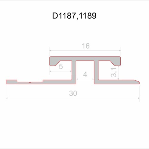 Профиль алюминиевый теневой соединительный Decaro D1189 Copper Медный 3000×30×3,1