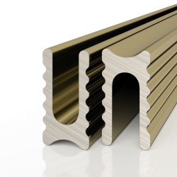 Профиль алюминиевый теневой разделительный Decaro D009A Brass Латунный 3000×5×10